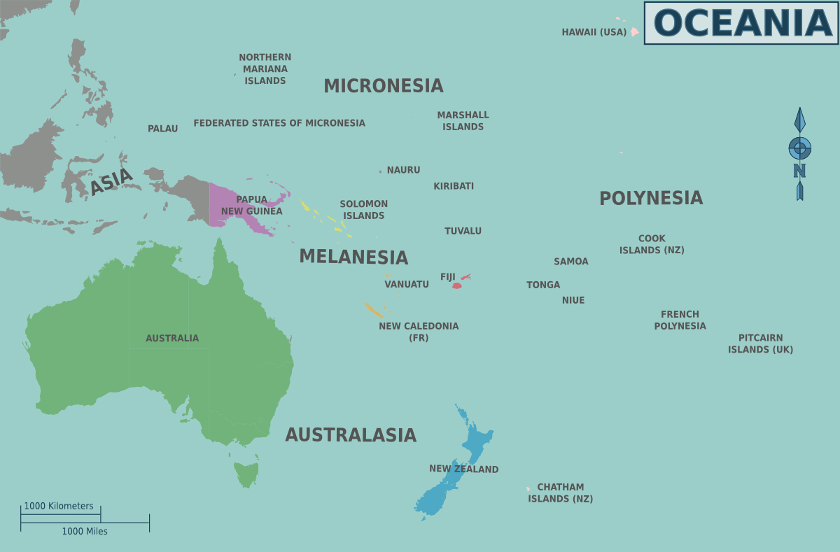 Australasia And Oceania Facts For Kids Geography For Kids   Map Of Oceania 1 