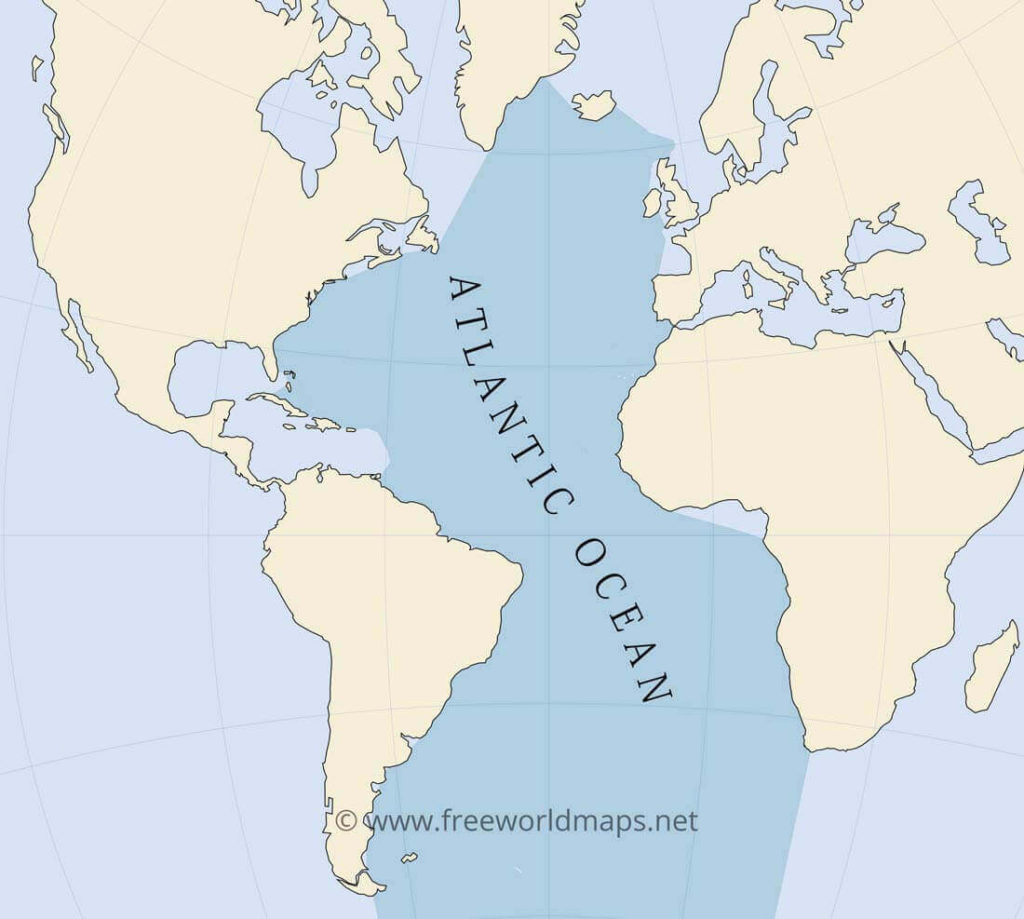 Рисунок карандашом Атлантический океан карта